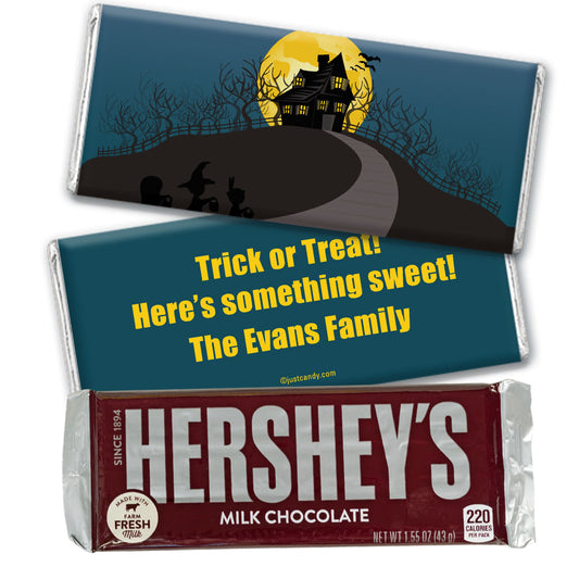 Halloween Personalized Hershey's Milk Chocolate Bar Spooky Haunted House on Hill