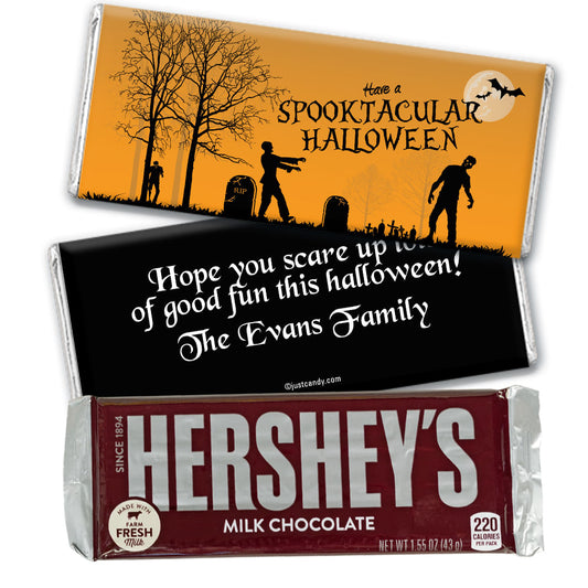 Halloween Personalized Hershey's Milk Chocolate Bar Zombie Graveyard