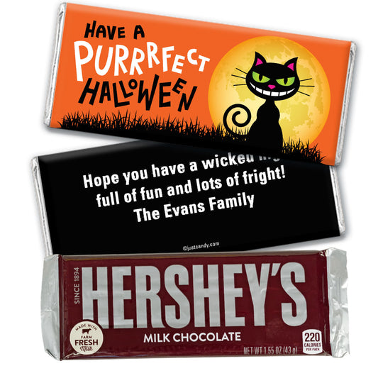 Halloween Personalized Hershey's Milk Chocolate Bar Purrfect Halloween Black Cat