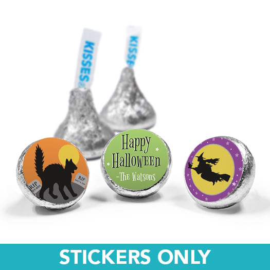 Personalized Halloween Witch 3/4" Stickers (108 Stickers)