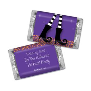 Personalized Halloween The Witch Is In Hershey's Miniatures in Organza Bags with Gift Tag