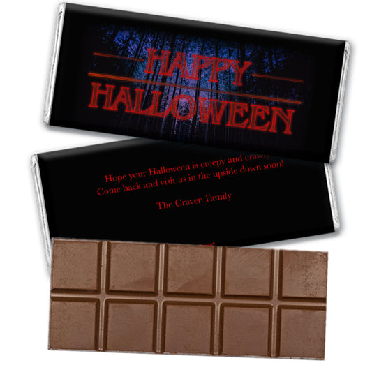 Personalized A Stranger Halloween Belgian Chocolate Bar & Wrapper