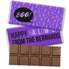 Personalized Halloween Spooky Phrases Belgian Chocolate Bar & Wrapper