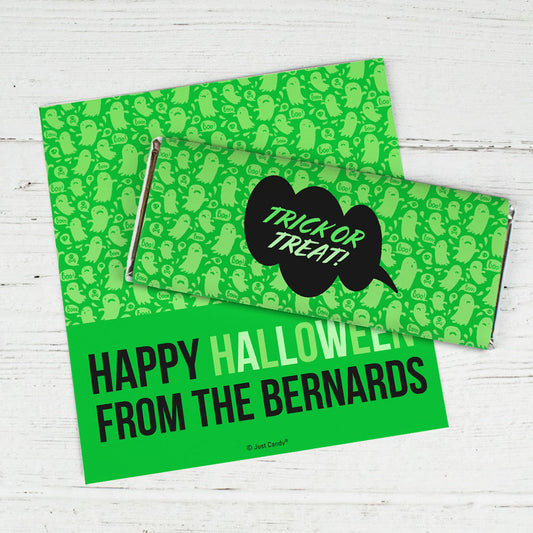 Personalized Halloween Spooky Phrases Chocolate Bar Wrappers Only