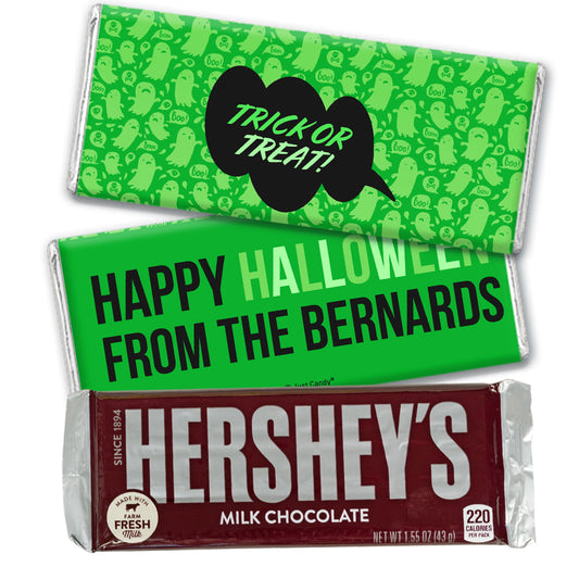 Personalized Halloween Spooky Phrases Hershey's Milk Chocolate Bar & Wrapper