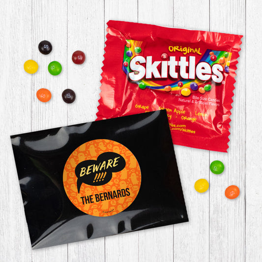 Personalized Halloween Spooky Phrases Skittles