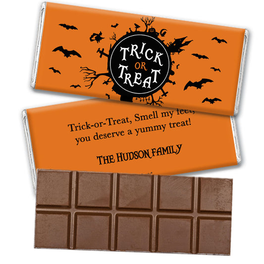 Personalized Halloween Sweet Treats Belgian Chocolate Bar & Wrapper