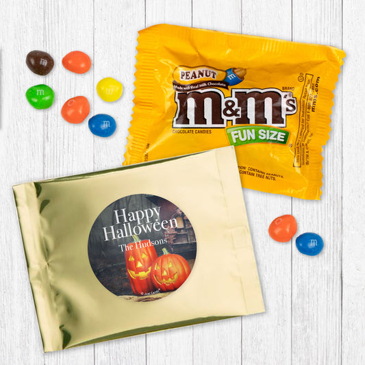 Personalized Halloween Pumpkin Greetings Peanut M&Ms