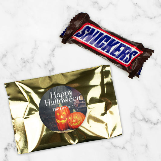 Personalized Halloween Pumpkin Greetings Snickers