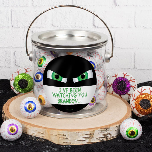 Personalized Halloween Gift Paint Can of Eyeballs - I've Been Watching You