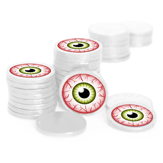 Halloween Eyeball Chocolate Coins with Stickers