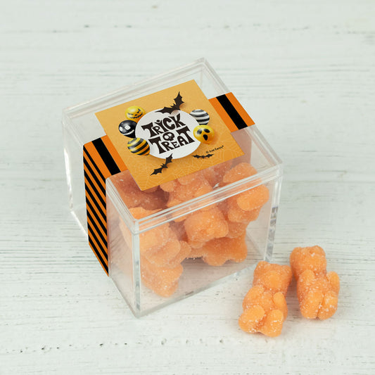 Halloween Trick or Treat JUST CANDY� favor cube with Gummy Bears