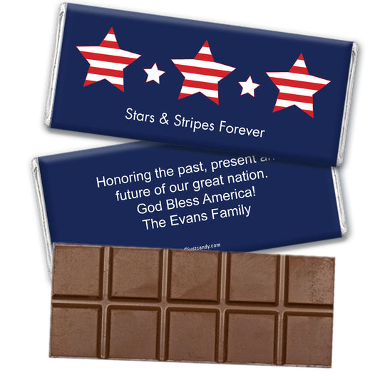 Personalized Patriotic Themed Belgian Chocolate Bar