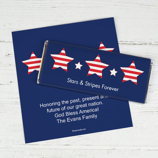 Personalized Patriotic Chocolate Bar Wrappers