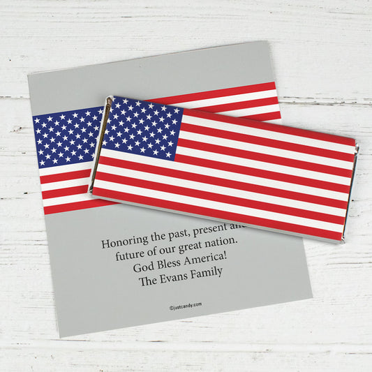 Personalized Patriotic Chocolate Bar Wrappers Patriotic American Flag