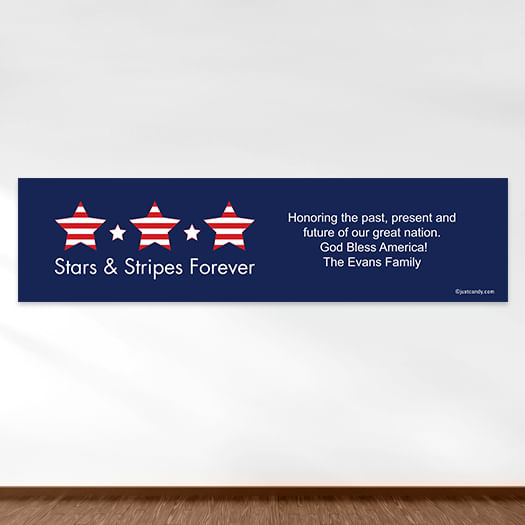 Personalized Independence Day Stars & Stripes 5 Ft. Banner