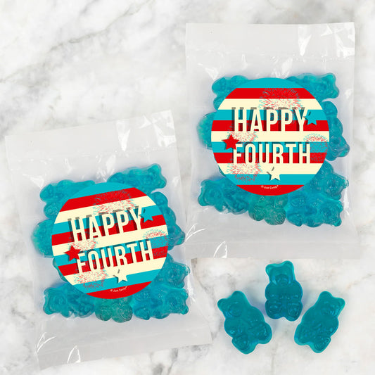 4th of July Star Spangled Stripes Candy Bags with Gummi Bears