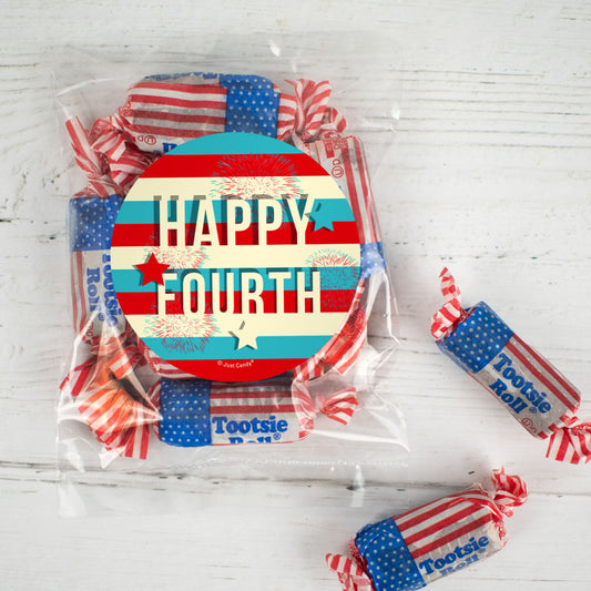 Star Spangled Stripes Candy Bags with Tootsie Roll Stars & Stripes Midgees