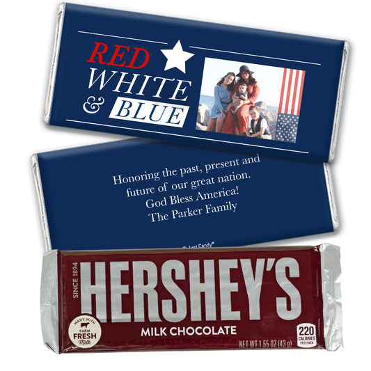 Personalized 4th of July All-American Photo Hershey's Milk Chocolate Bar & Wrapper