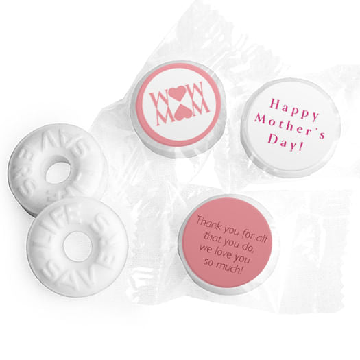 Personalized Mother's Day Mom Heart Life Savers Mints