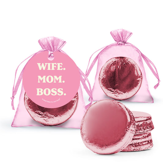 Mother's Day Wife Mom Boss Milk Chocolate Covered Oreo in Organza Bags with Gift Tag