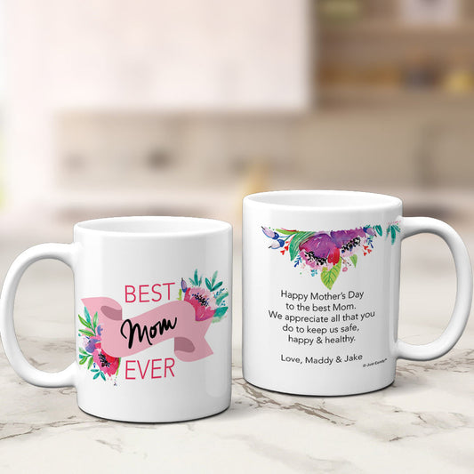 Personalized Mother's Best Mom Ever 11oz Mug Empty