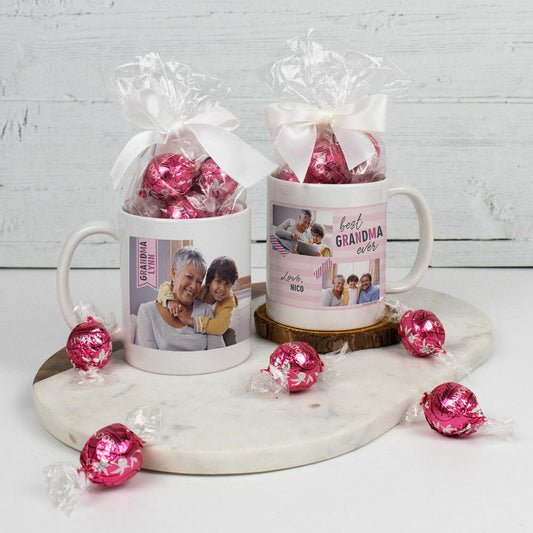 Personalized Best Grandma Ever 11oz Mug with Lindor Truffles - Add Your Photo