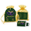 Personalized Mardi Gras Masquerade Hershey's Miniatures in Organza Bags with Gift Tag