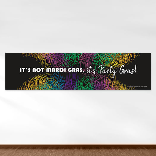 Mardi Gras Party Feathers 5 Ft. Banner