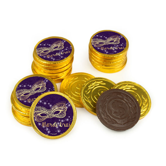 Mardi Gras Golden Elegance Chocolate Coins