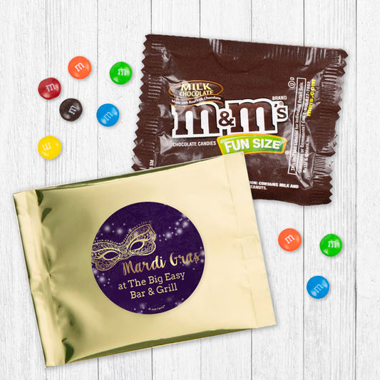 Personalized Mardi Gras Golden Elegance Milk Chocolate M&Ms