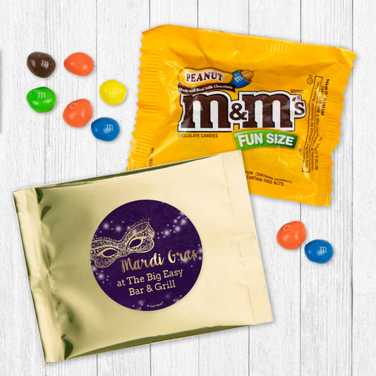 Personalized Mardi Gras Golden Elegance Peanut M&Ms