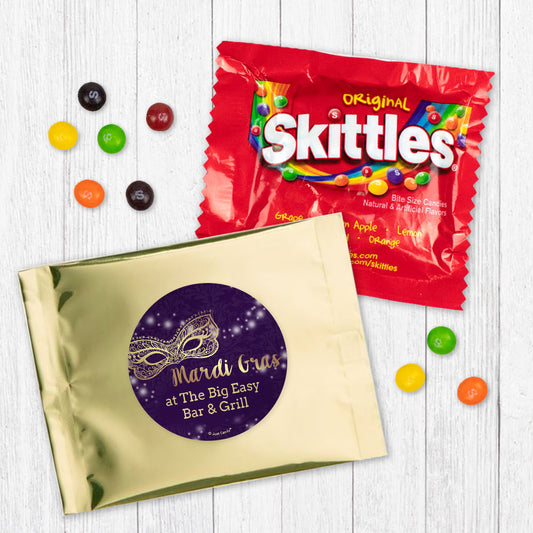 Personalized Mardi Gras Golden Elegance Skittles