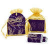 Personalized Mardi Gras Golden Elegance Hershey's Miniatures in Organza Bags with Gift Tag