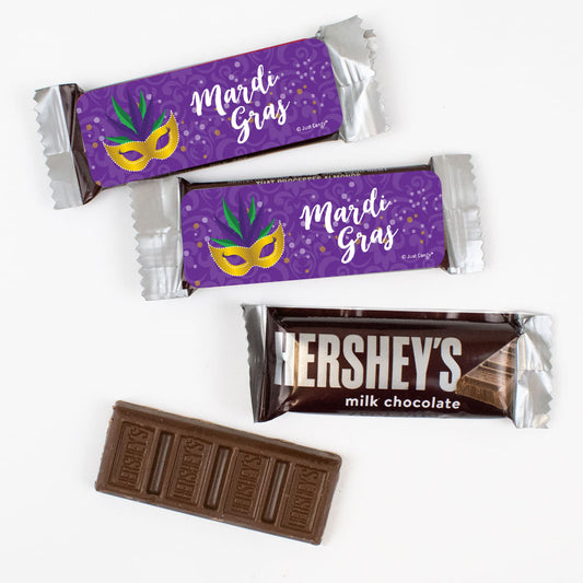 Mardi Gras Hershey's Snack Size Milk Chocolate Bars - Pack of 44