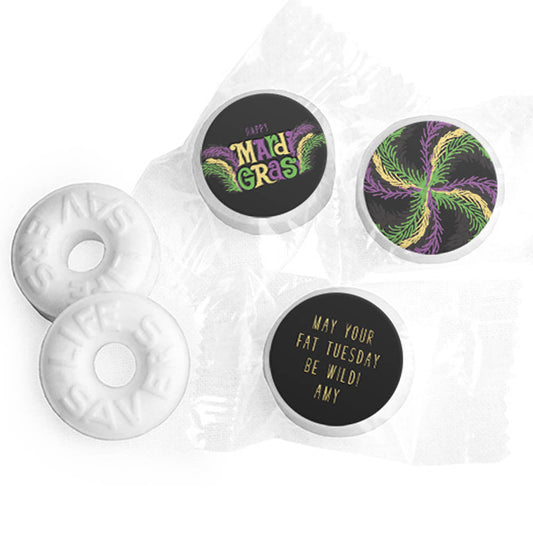 Personalized Mardi Gras Party Gras Life Savers Mints