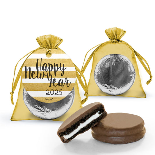 New Year's Eve Fireworks Chocolate Covered Oreo Cookie in Organza Bags