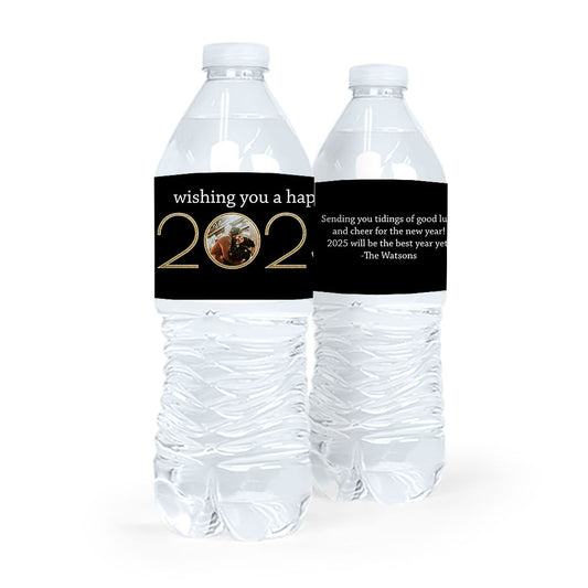 Personalized New Year's Eve Photo Water Bottle Sticker Labels (5 Labels)