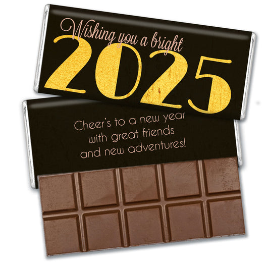 Personalized New Year's Eve Bright New Year Belgian Chocolate Bar & Wrapper