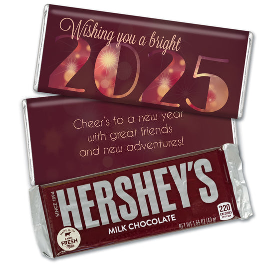 Personalized New Year's Eve Bright New Year Hershey's Milk Chocolate Bar & Wrapper