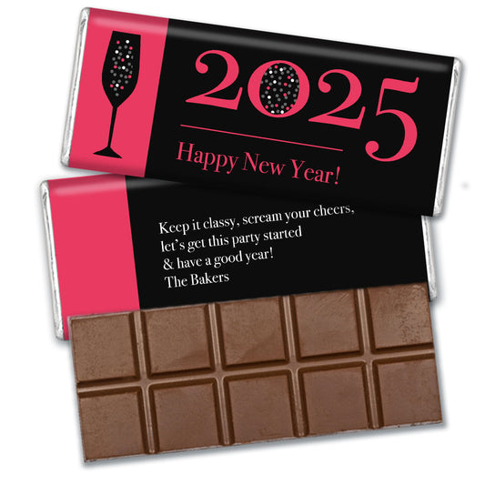 Personalized New Year's Eve A Classy New Year Belgian Chocolate Bar & Wrapper