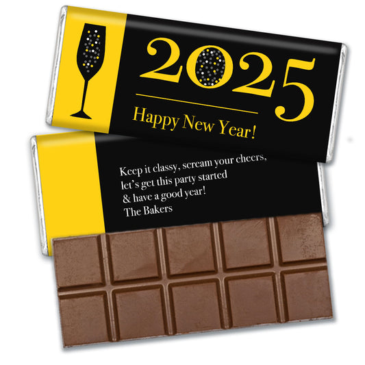 Personalized New Year's Eve A Classy New Year Belgian Chocolate Bar & Wrapper