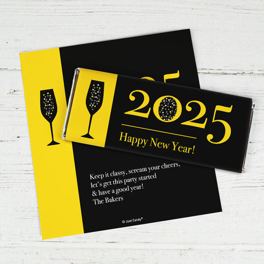 Personalized New Year's Eve A Classy New Year Chocolate Bar Wrappers