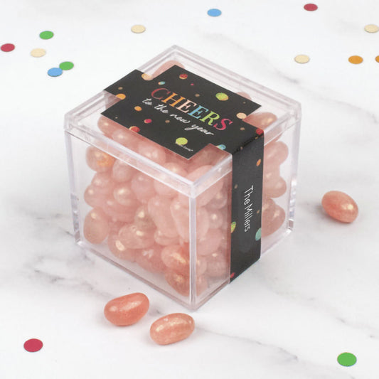 Personalized New Year's Eve JUST CANDY� favor cube with Jelly Belly Jelly Beans