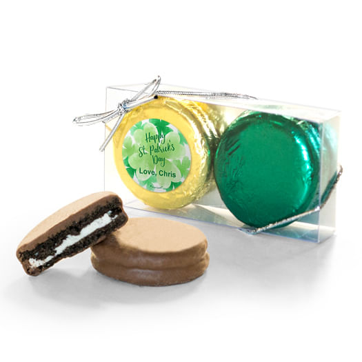 Personalized St. Patricks Day Watercolor 2Pk Chocolate Covered Oreo Cookies