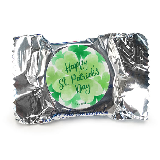 St. Patrick's Day Watercolor Clovers York Peppermint Patties - pack of 70