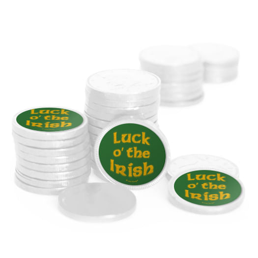 St. Patrick's Day Gold Chocolate Coins with Stickers