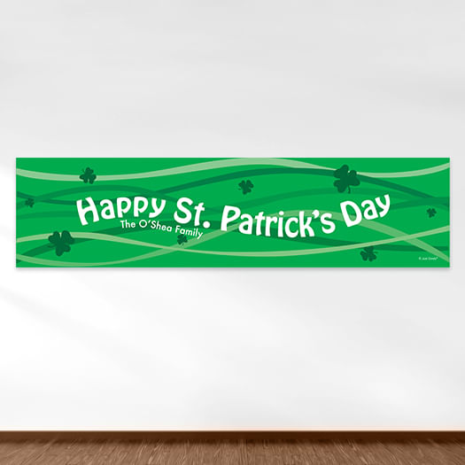 Personalized St. Patrick's Day Clover Streams 5 Ft. Banner