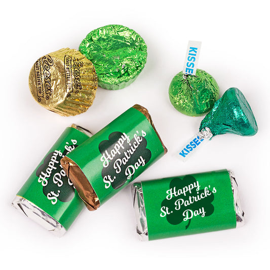 Personalized St. Patrick's Day Clover Container with Hershey's Mix