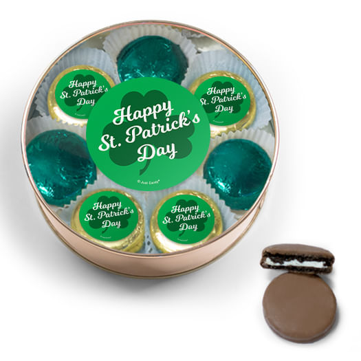 St. Patrick's Day Chocolate Covered Oreo Cookies Extra-Large Plastic Tin